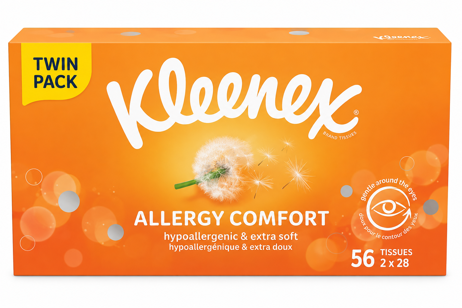 Kleenex Allergy Comfort Regular Twin Pack - 56 Tissues