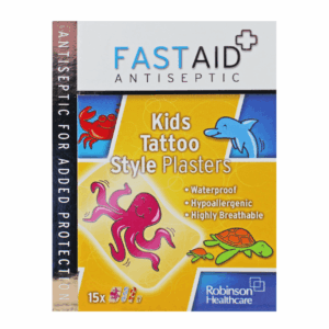 Fast Aid Antiseptic Kids Tattoo Style - 15 Plasters