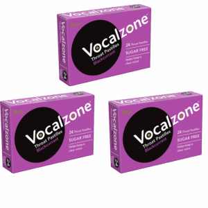 Vocalzone Blackcurrant Sugar Free - Sore Throat Relief Pastilles - Pack of 3
