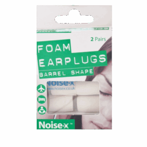 Noise X Foam Barrel Earplugs - 2 pairs