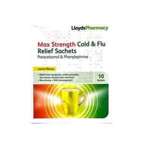Max Strength Cold & Flu Relief lemon -10 Sachets
