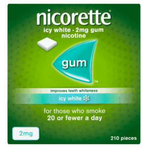Nicorette 2mg Icy White Whitening Chewing Gum - 210 Pieces
