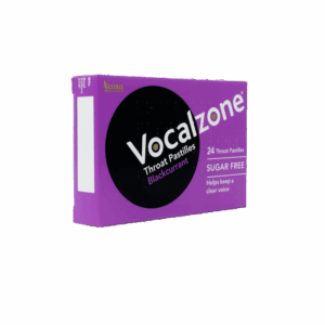Vocalzone Blackcurrant Sugar Free - Sore Throat Relief Pastilles - 24 Pastilles