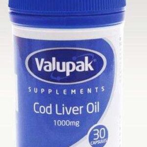 Valupak Cod Liver Oil Capsules 1000mg - Pack of 30
