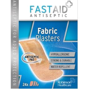 Fast Aid Antibacterial Plasters Fabric Assorted Sizes - Pack 24