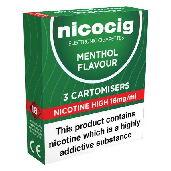 Nicocig Cartomiser Menthol High - 16mg - 3 cartridges