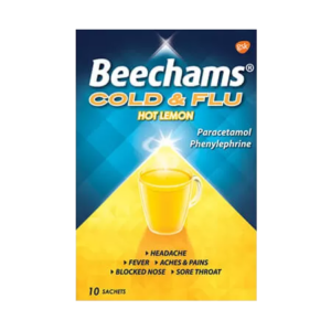 Beechams Cold and  Flu Hot Lemon Hot Drink Powders - 10 Sachets