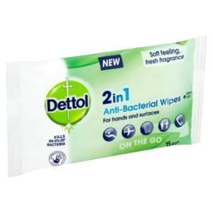 Dettol 2 in 1 - 15 Wipes