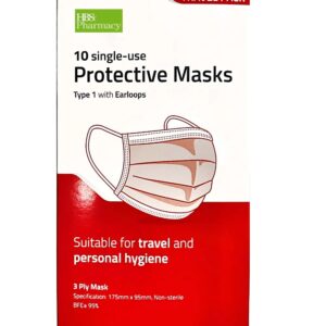 HBS Travel Pack - 3 ply Protective Face Masks, Pack of 10