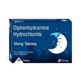 Generic Sleep Pill 25mg Tablets - 20 Tablets (Diphenhydramine)