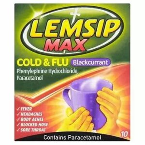 Lemsip Max Cold & Flu Blackcurrant - 10 Sachets