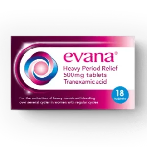 Evana Heavy Period Relief (Tranexamic Acid) 500mg Tablets